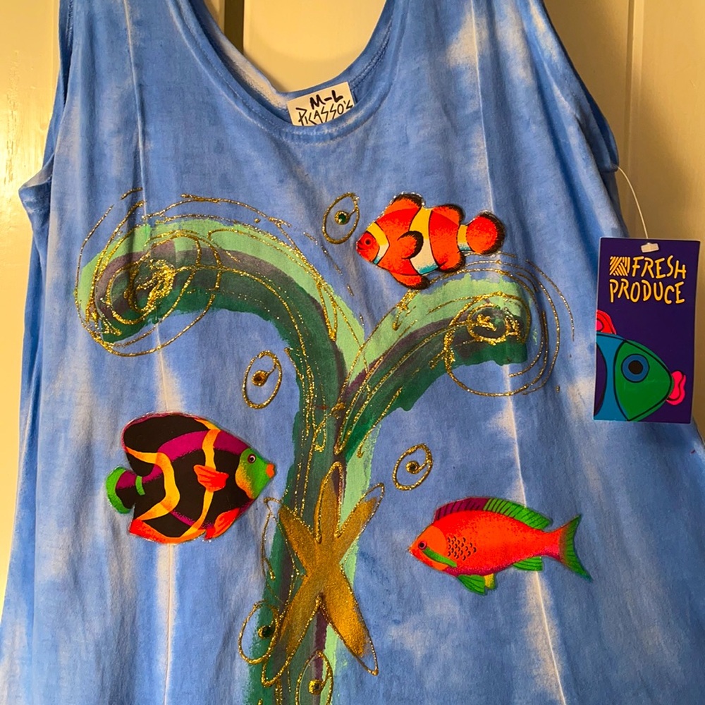 🐠HAND PAINTED Fresh Produce dress👗NWT